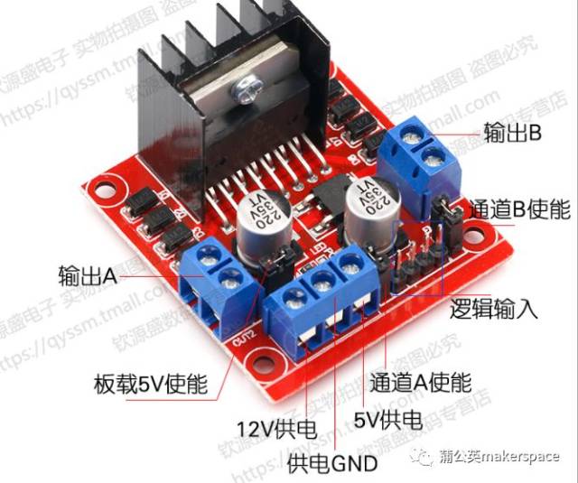 l298n电机驱动板的功能图