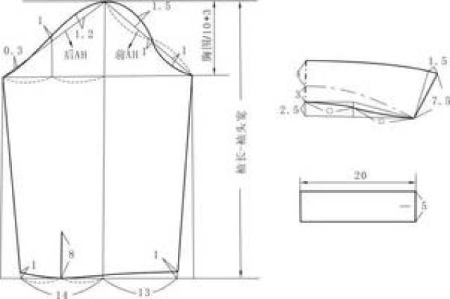 女衬衫工业制板 该款制图采用中间号160/84a,胸围加放松量10～14cm