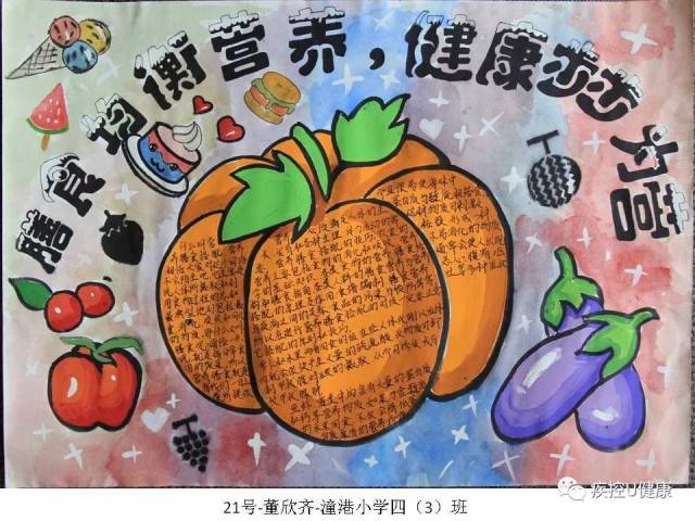 「膳食均衡营养,健康步步为『营』」看中小学生手抄报大比拼