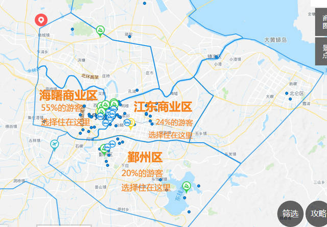 宁波住宿分布地图.