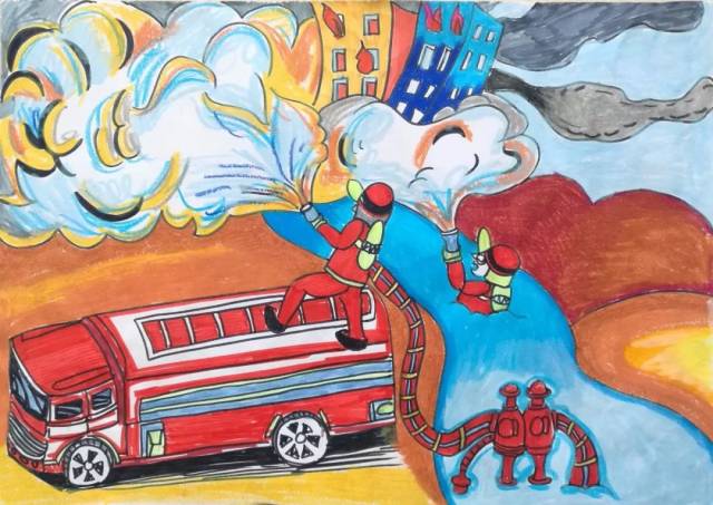 【小画家】快来欣赏吧!第三届儿童消防绘画作品展示(十五)