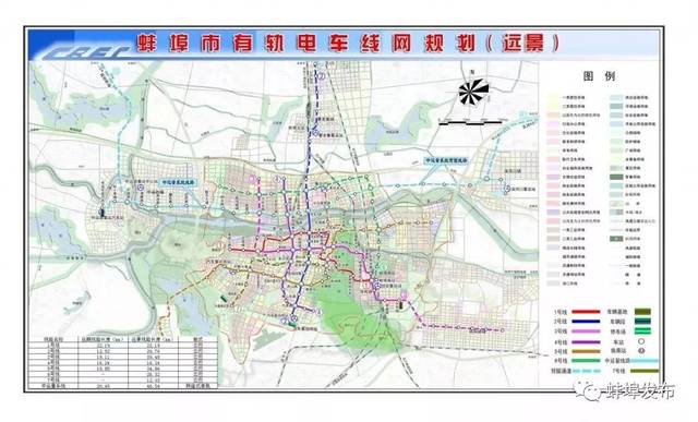 蚌埠市有轨线网规划(远景)图