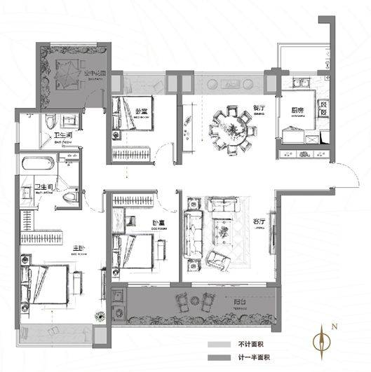 星河赋137㎡户型图