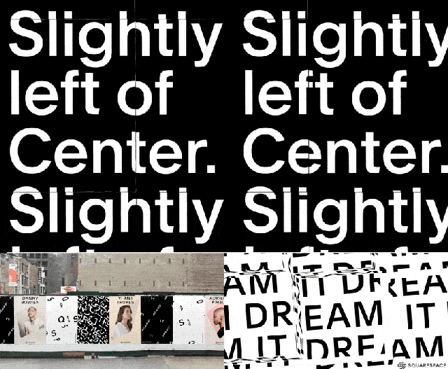 △ @dia studio dia studio 常将动态文字应于品牌项,「squarespace