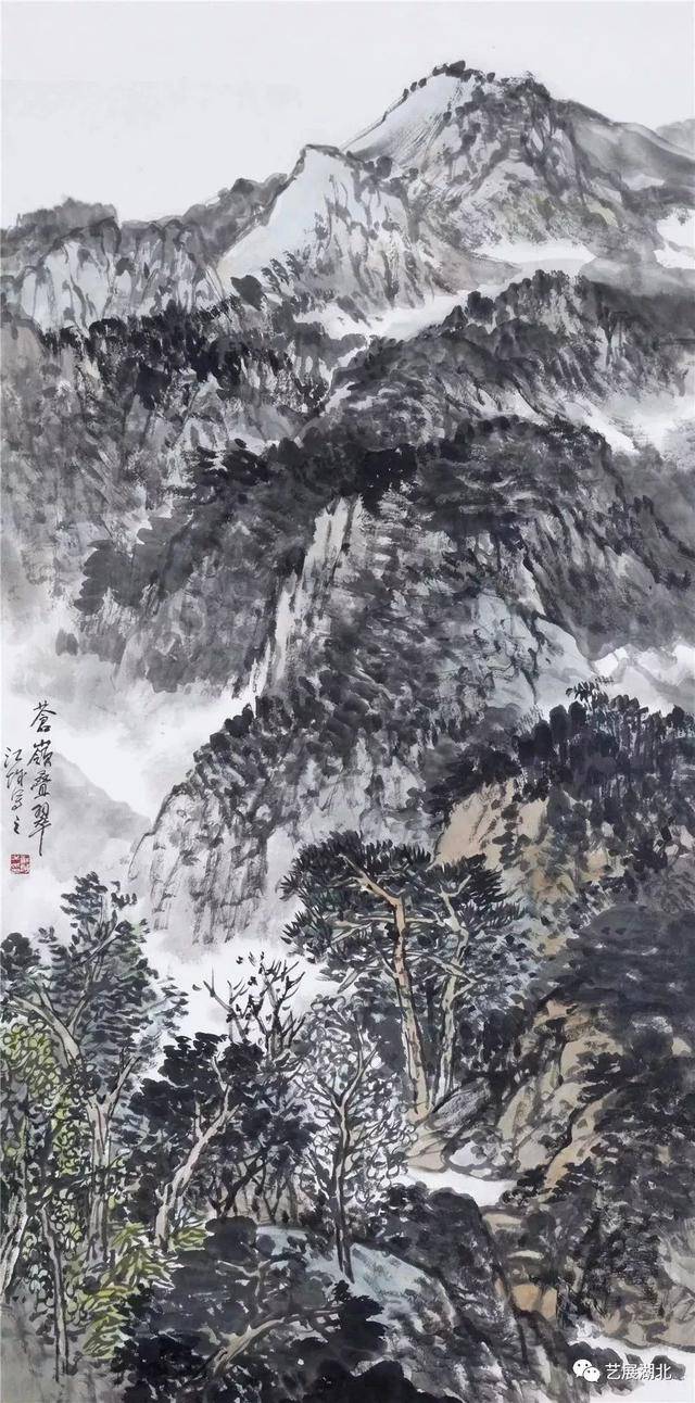 施江城 《苍岭叠翠》 136x68cm 钟孺乾