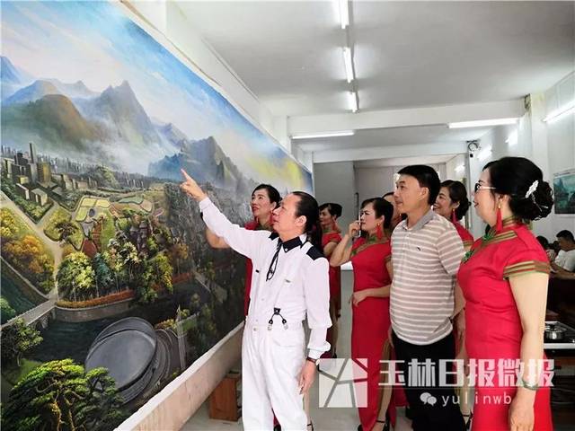 又一玉林之最！兴业画家创作的巨幅油画《玉林图》，融入了玉林诸多著名景点！