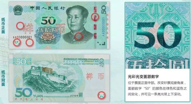 2019年版第五套人民币1角硬币 正面图案 正面边部增佑圆点.