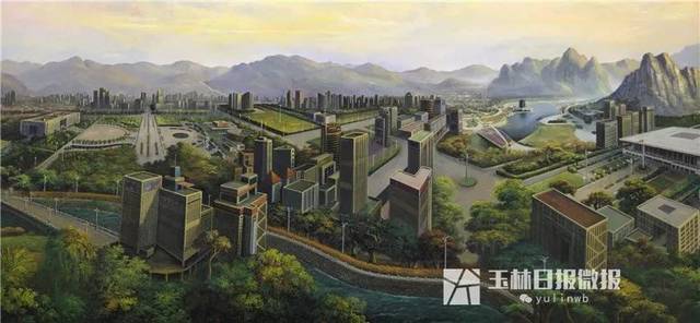 又一玉林之最！兴业画家创作的巨幅油画《玉林图》，融入了玉林诸多著名景点！