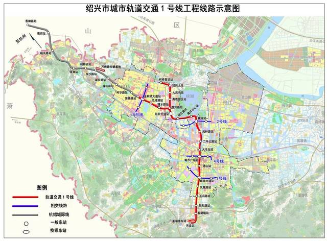 轨道交通1号线,杭绍城际铁路线位图