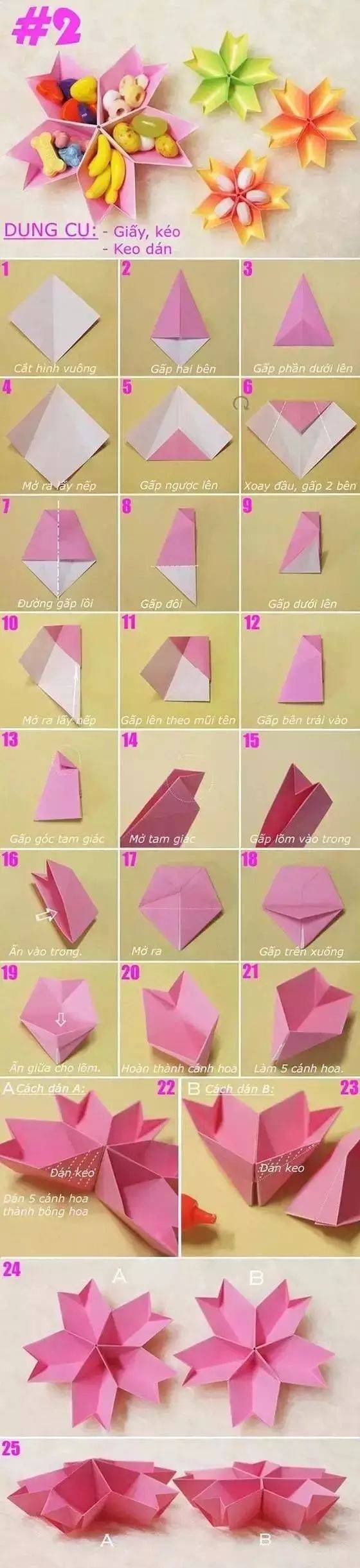 【母亲节手工】4款漂亮的幼儿园母亲节手工折纸花教程