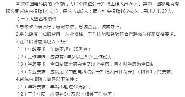 国家电网有限公司直属单位(中国电科院)2019招