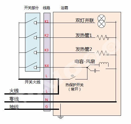 浴霸如何接线 多功能浴霸安装接线图详细图解