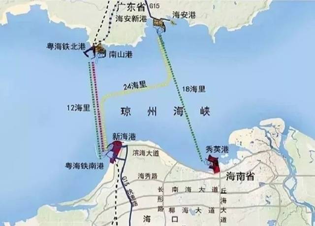 琼州海峡跨海通道登陆点曝光!超级工程登场