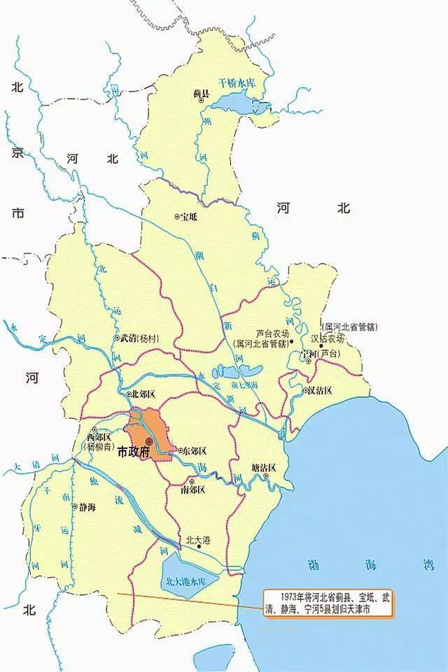 1973年8月1日,根据天津市建设需要,原属河北省天津地区的蓟县,宝坻