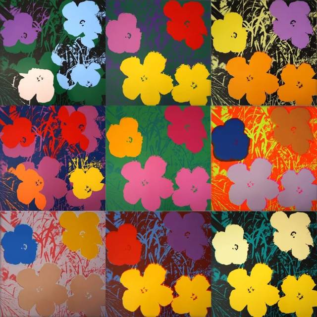 安迪·沃霍尔 《花卉》系列节选 版画 90ⅹ90cm 2011