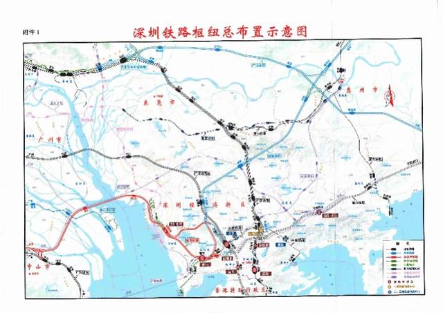 深圳铁路枢杻总布置示意图.图片来源:深圳市轨道办