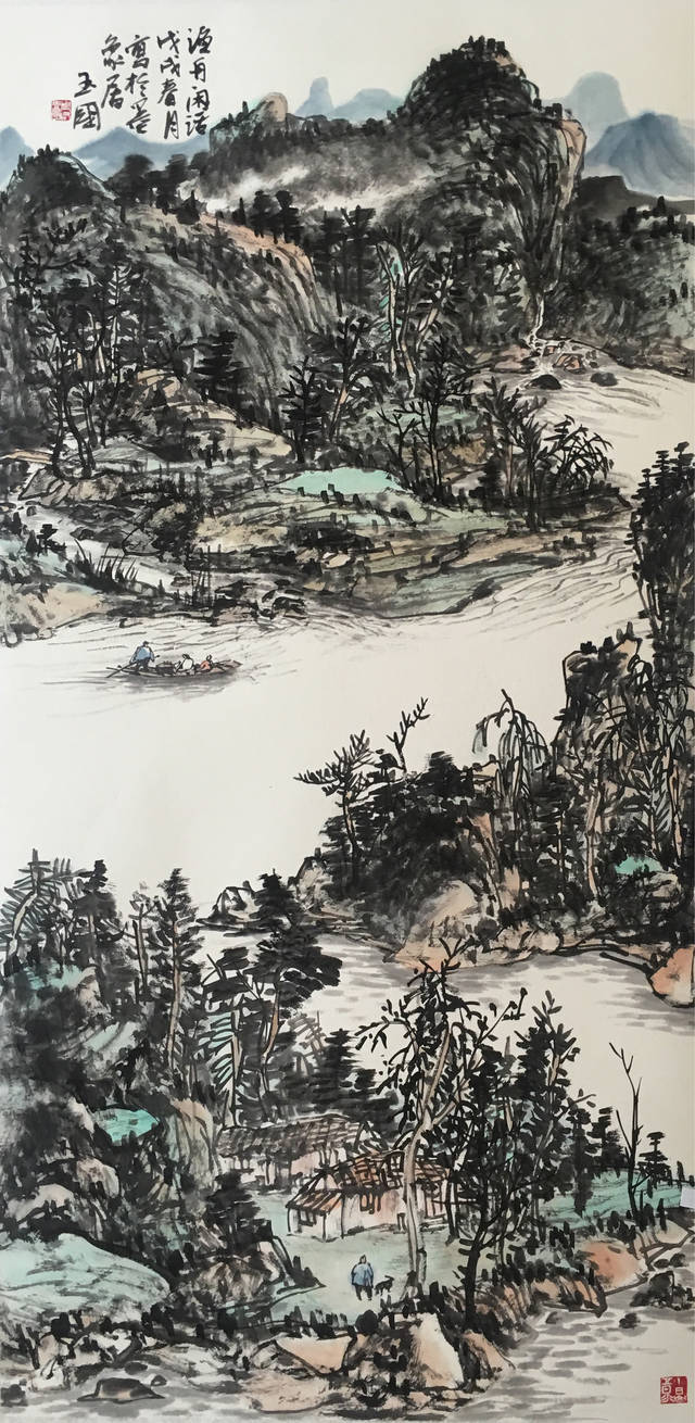 周玉国山水国画在"盛世华诞 丹青华彩"书画展上好评如