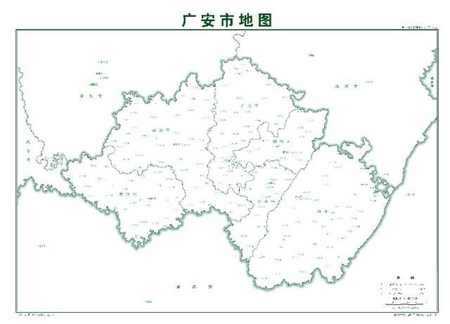 广安市标准地图政区简图(2016年5月四川省测绘地理信息局制)广安市辖