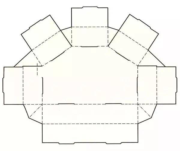 多边形盘式包装盒结构展开图