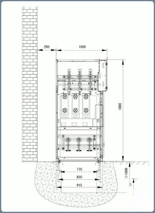 安装与调试 地面基础施工应符合"电力建设施工及验收技术规范"中的柜