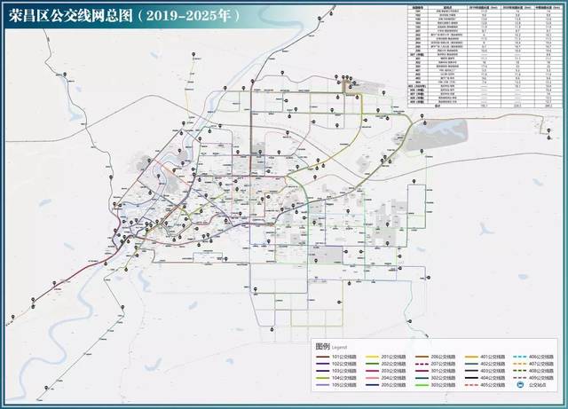 (荣昌区公交线路总规划图(2019-2025) 01 101路:武陶至黄金坡三号