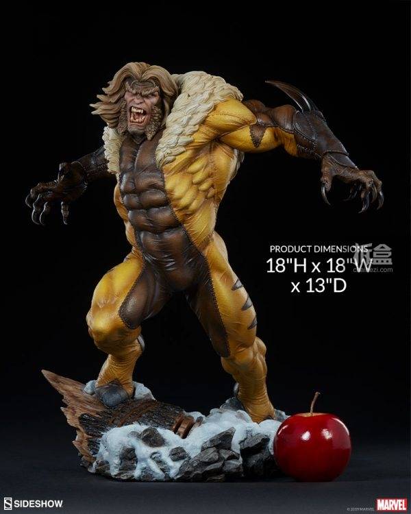 sideshow 漫威漫画《x战警/x-men》剑齿虎sabretooth 18寸雕像