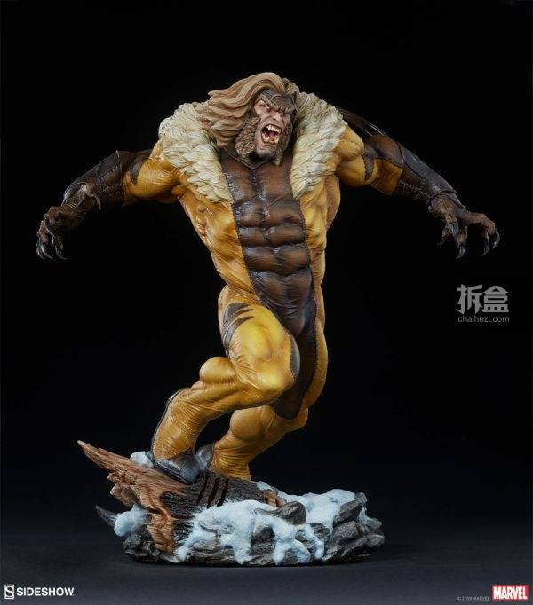 sideshow 漫威漫画《x战警/x-men》剑齿虎sabretooth 18寸雕像