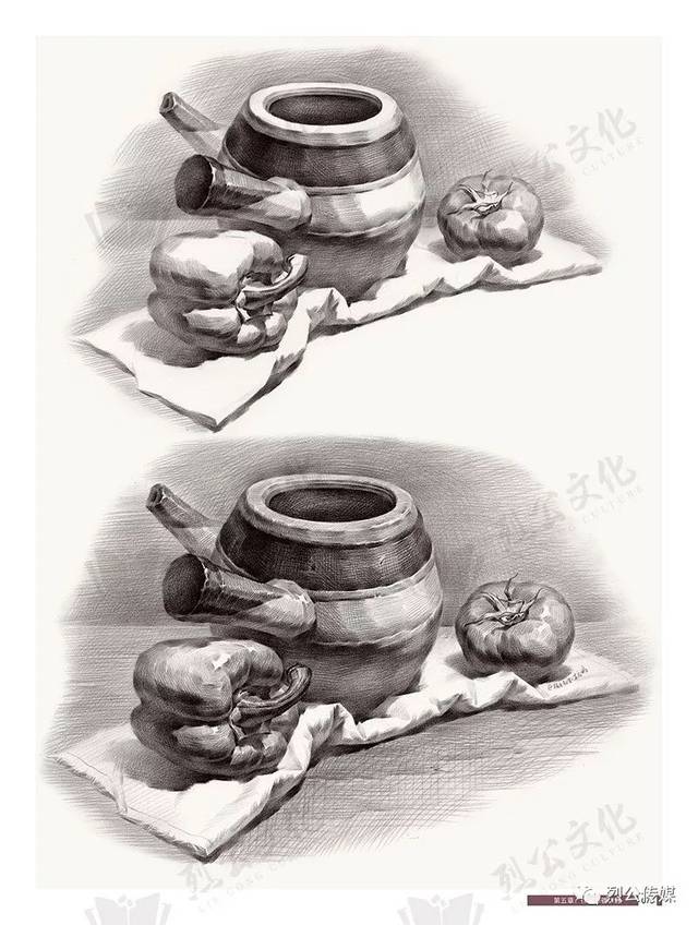 《金牌教案-素描静物横构图临摹范本》是一本