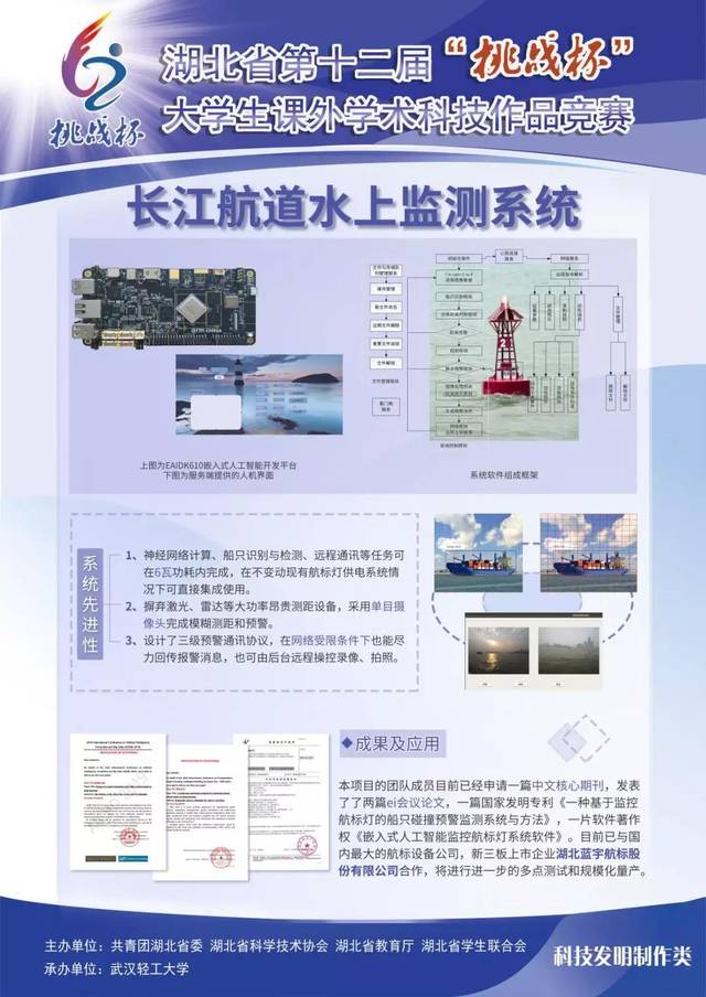 基于eaidk-610的长江航道水上监测系统荣获「挑战杯创新赛」湖北省