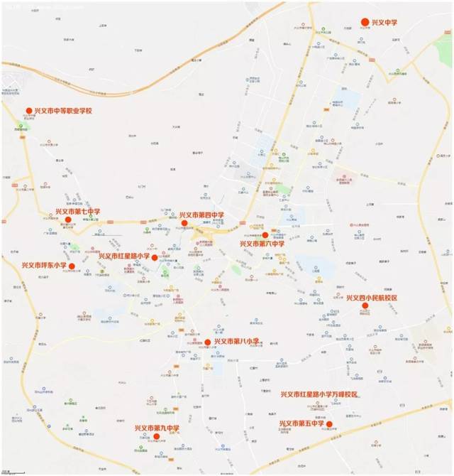 转发!兴义市2019年事业单位招聘教师笔试考点地图及公交路线