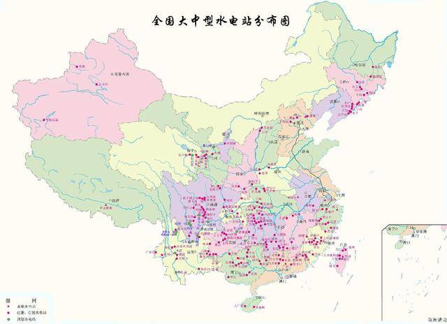 中国水电站分布图