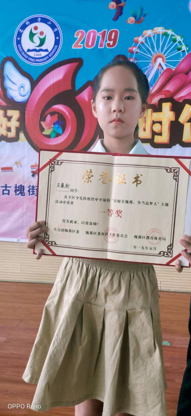 童眼看魏都,争做追梦人,一等奖王筱衔