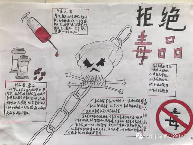 同学们积极的加入到宣传禁毒安全知识的活动中,制作了内容丰富的手