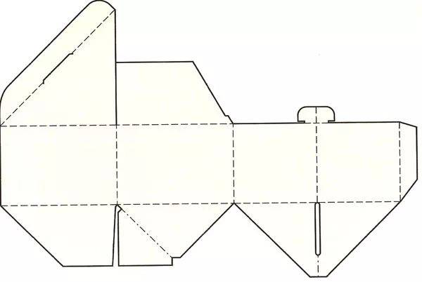 三角形自动锁底盒结构展开图