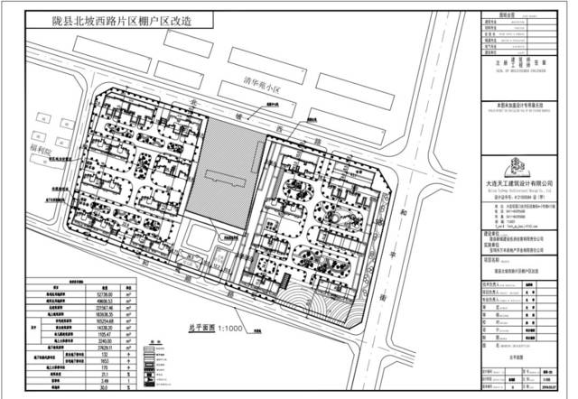 陇县北坡西路片区棚户区改造规划总平面图公示