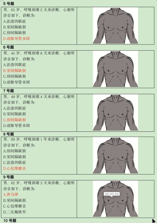 【知识干货】医师实践技能心肺听诊,真题再现