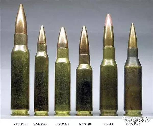 62mm或者5.56mm,9mm手枪弹.