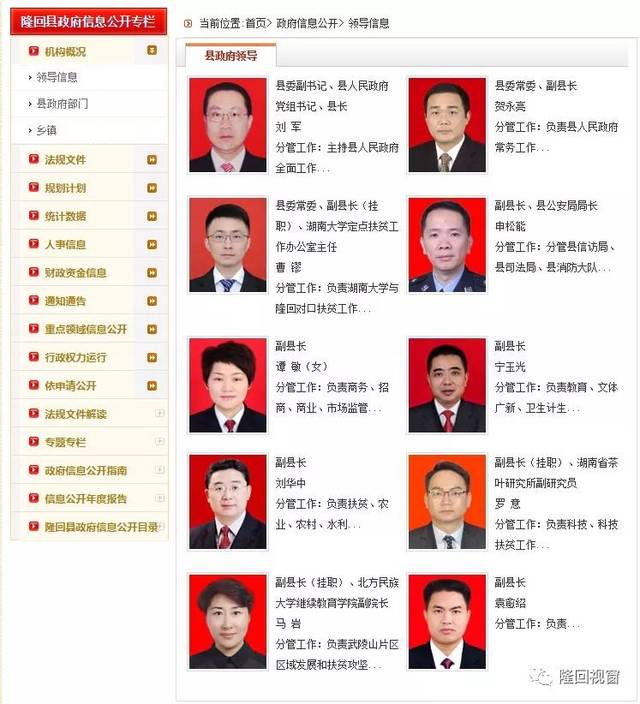 隆回县委,县政府最新领导名单!