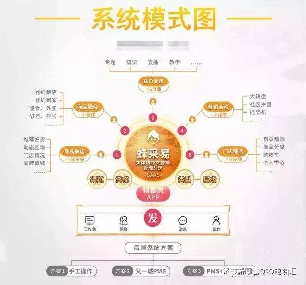 蜂采易新零售系统模式图