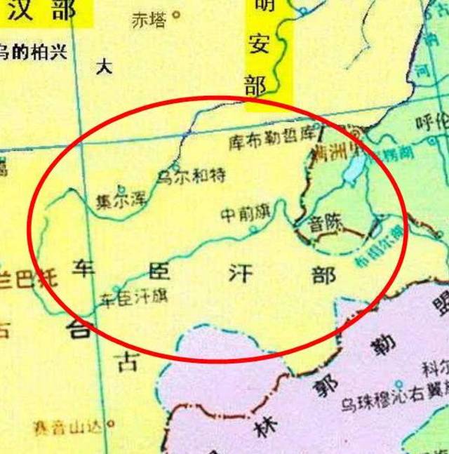 在车臣汗部强大的时候,其地大致相当于今蒙古国东方省,肯特省,戈壁