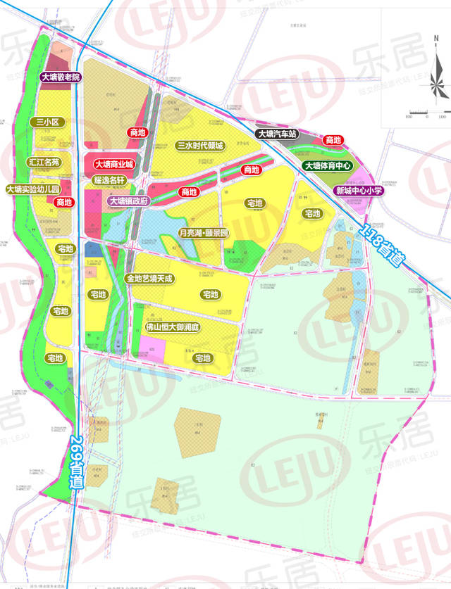 新建小学和体育中心三水大塘中心城区规划披露片区至少4盘在售