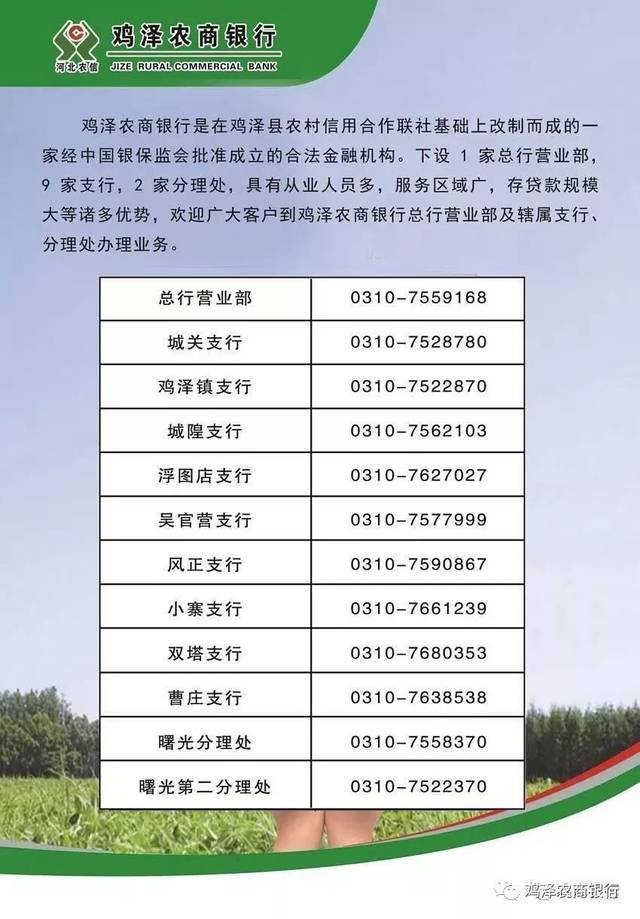 【公告】鸡泽农商银行关于开展存量对公客户信息治理工作的公告
