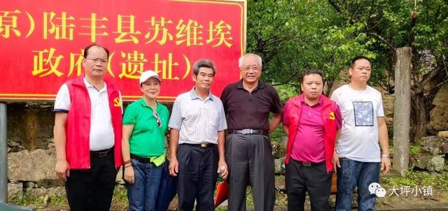 之后,古延贤,彭伊娜,钟思深,罗汉斌共同为龙坑村"革命老区村"揭牌.