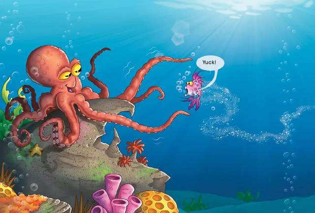 octopus saw spotty fish. "will you be my friend?"  he said.