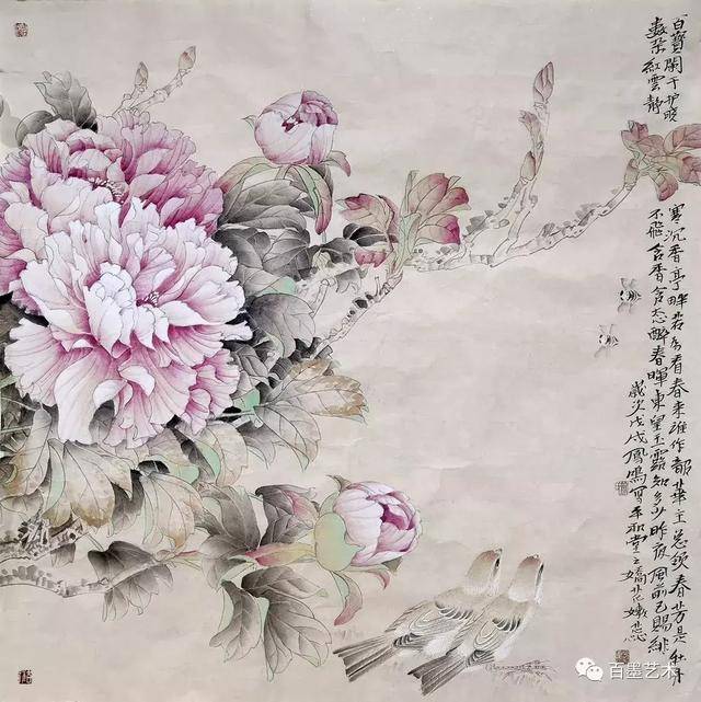 读工笔画家肖凤鸣作品清新雅致,如小桥流水,轻松自在
