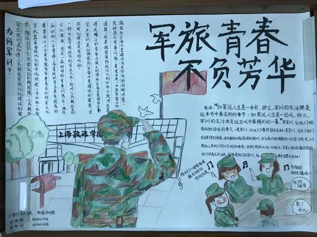 政·军训 | "军旅青春不负芳华"军训手抄报评比第一弹