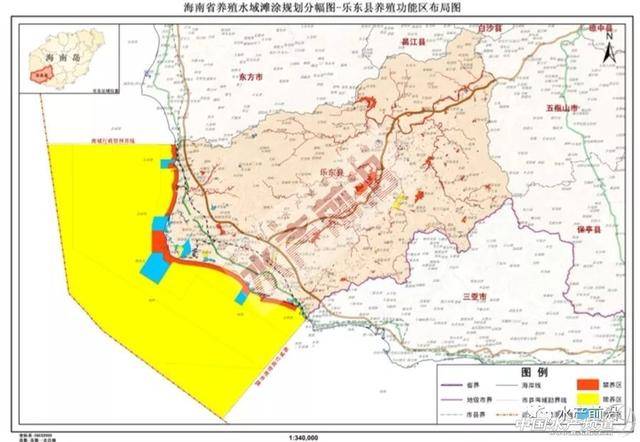 13,海南省养殖水域滩涂规划分幅布局图——乐东县