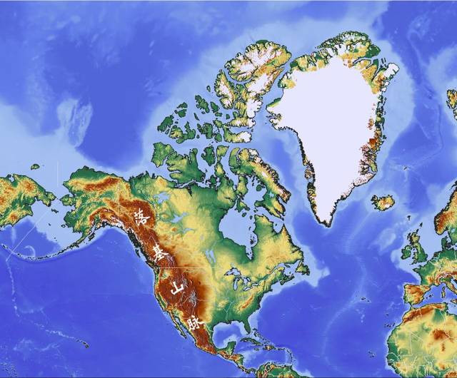 北美洲阿拉斯加区域地形图