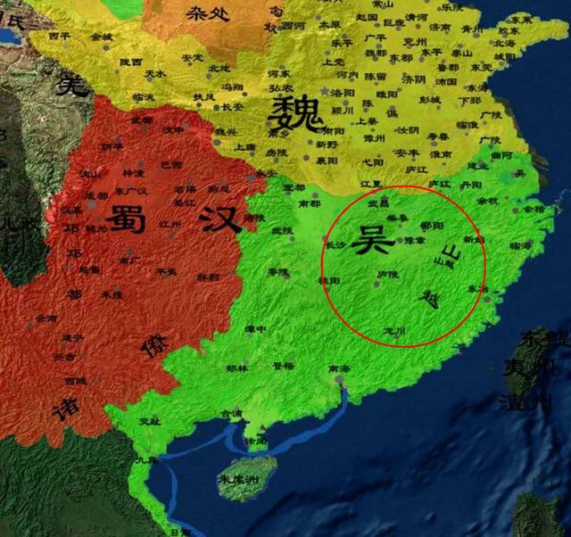 如果将三国时期的中国版图分为七分,那么魏国独占四分,剩下的三分中