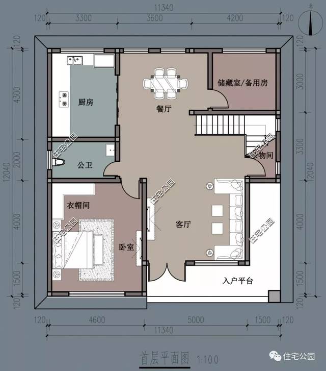 11×12米现代风美宅,农村自建房,室内舒适套间不能少